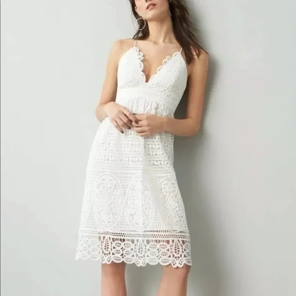 Bardot Dresses Bardot Lace White Midi Dress Poshmark